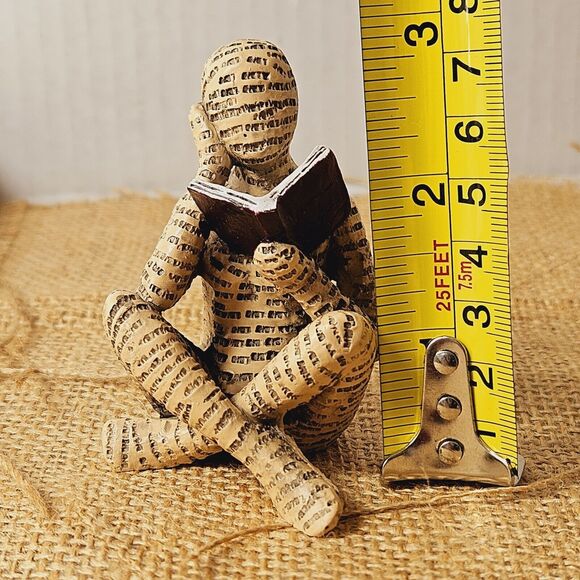 Resin Woman Reading Book Figurine Human Sculpture Bookends Bookshelf Words Skin - Picture 11 of 13